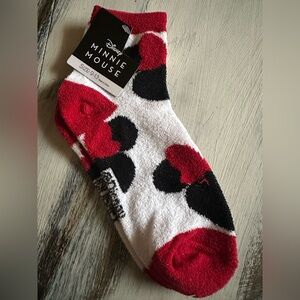Disney Minnie Mouse red and white soft ankle socks new size 9-13